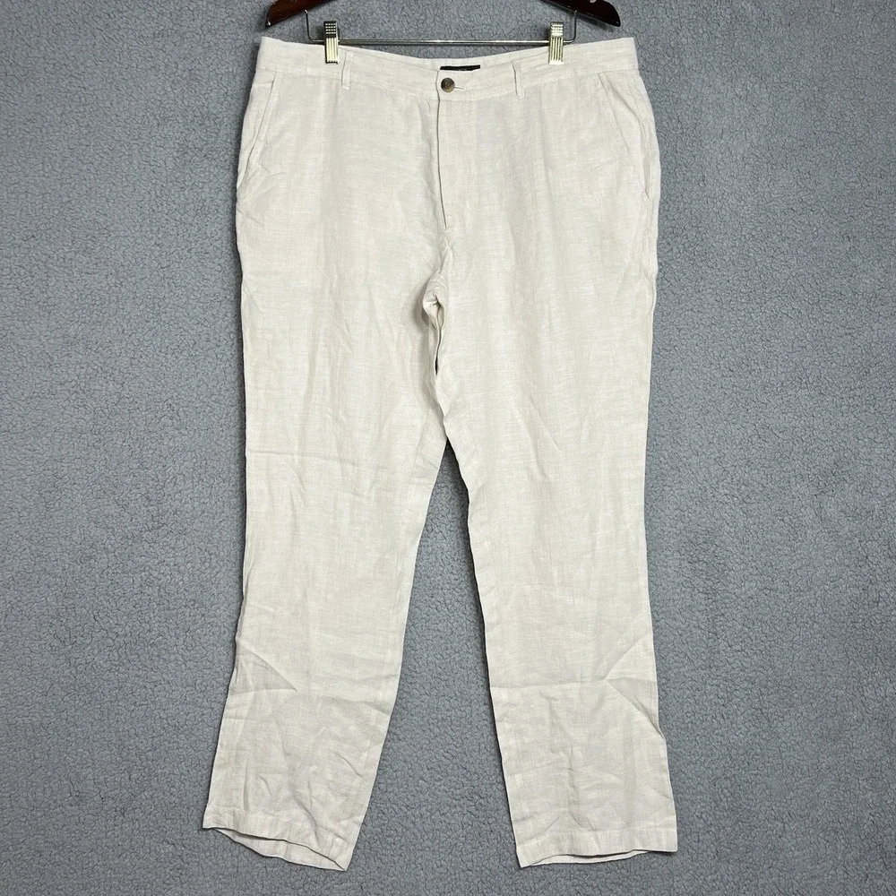 Club Room Luxury Men's Pants 36X32 100% Linen Old Money Preppy
